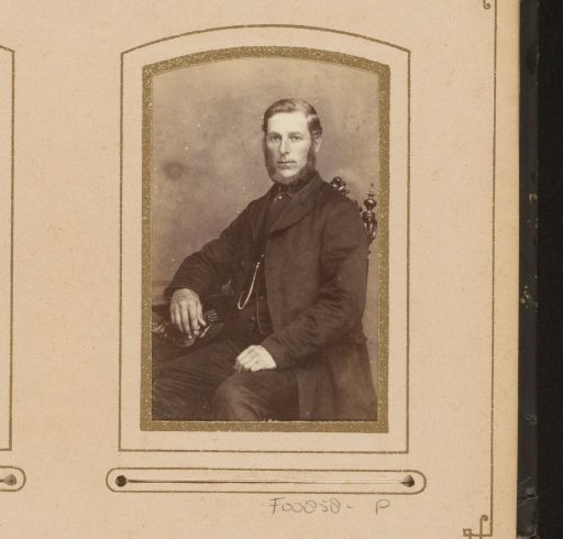 Portrait of a seated man with a beard