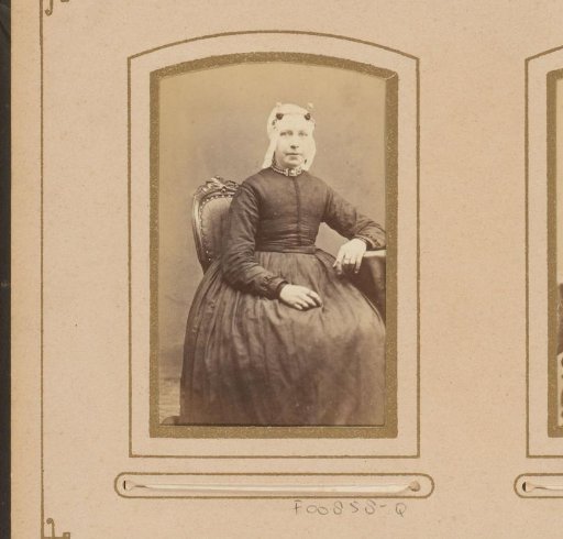 Portrait of a woman with a cap resembling a Frisian cap