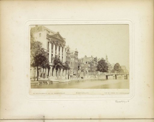 View of buildings on the Keizersgracht at the level of the Herenstraat, including Felix Meritis on the left