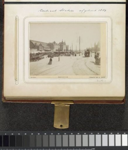 Prins Hendrikkade viewed towards Amsterdam Central Station with street traffic