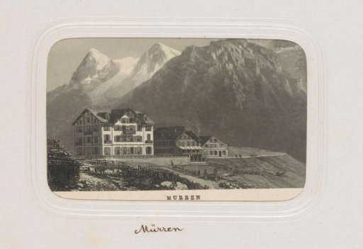 Photographic Reproduction (Probably) of a Print Depicting Buildings in the Mountains of Mürren