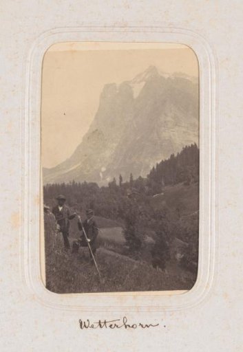 View of the Wetterhorn with Two Haymaking Farmers in the Foreground