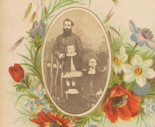Portrait of a man with two children