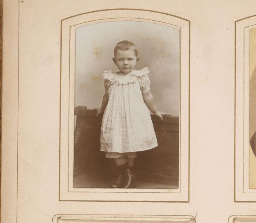 Portrait of a standing girl, designated as Thilly