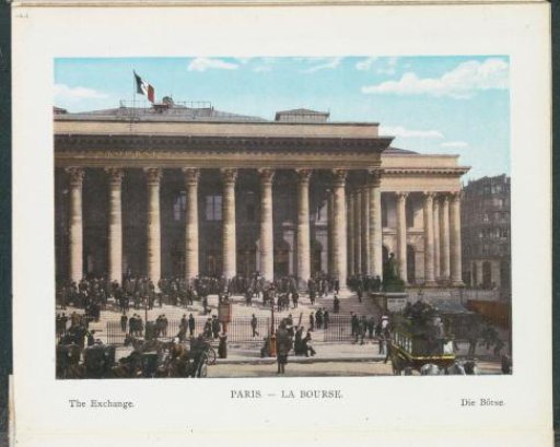 View of the stock exchange building in Paris