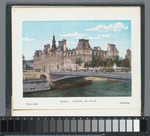View of the Hôtel de Ville in Paris with the Pont d'Arcole in the foreground