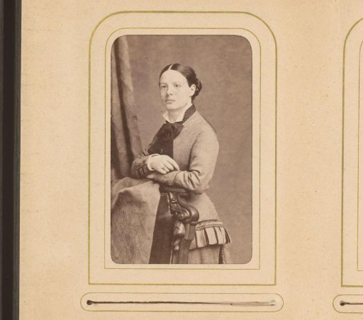 Portrait of a Standing Girl Leaning on the Back of a Chair