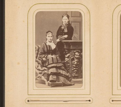 Portrait of a seated woman and a standing woman