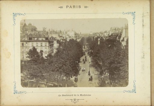 View of the Boulevard de la Madeleine in Paris