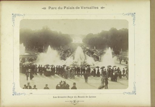 Bassin de Latone with Fountains and Visitors in the Park at the Palace of Versailles