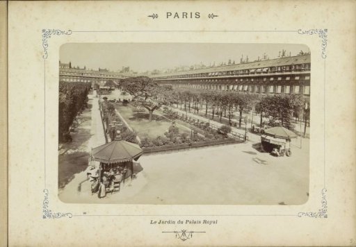 View of the Gardens of the Palais Royal in Paris