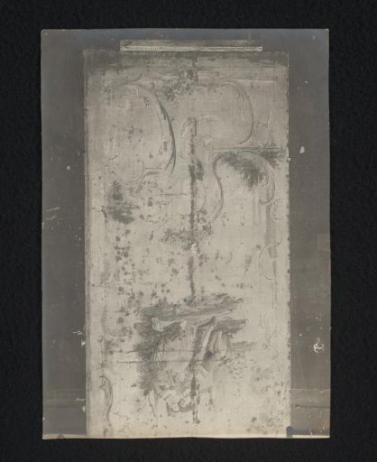 Wainscoting painted with a seated couple