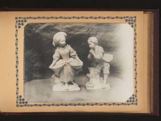 Sculpture of a girl and a sculpture of a boy