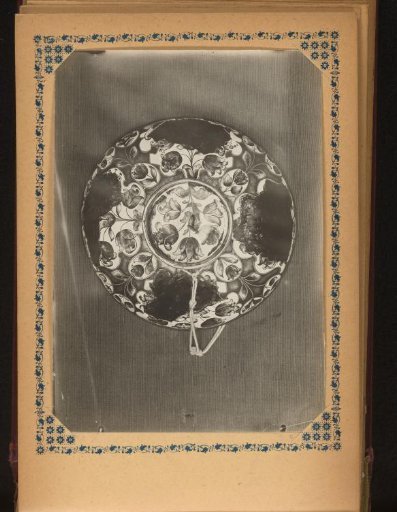 Plate painted with tulips