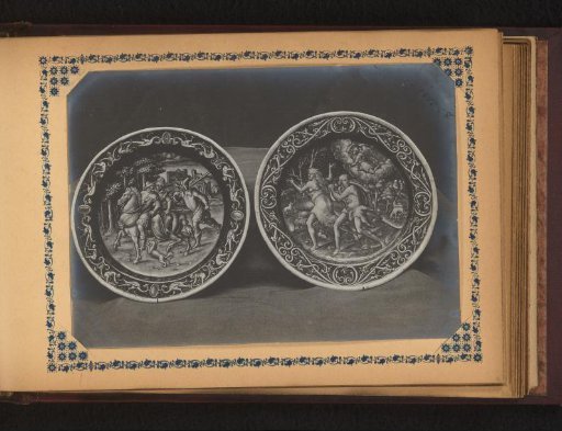 Two Plates Painted with Two Biblical Scenes Including the Expulsion from Paradise