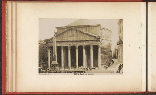 Exterior of the Pantheon with the Pantheon Fountain in front on the Piazza della Rotonda in Rome