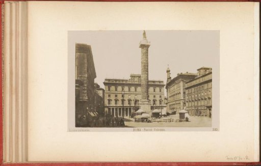 Piazza Colonna with the column of Marcus Aurelius in Rome