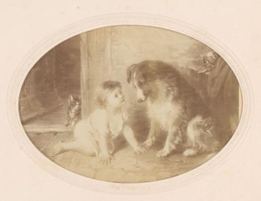 Photographic reproduction of Can't you talk? by George Augustus Holmes