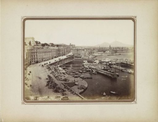 View of the harbor and quays in the Santa Lucia district of Naples