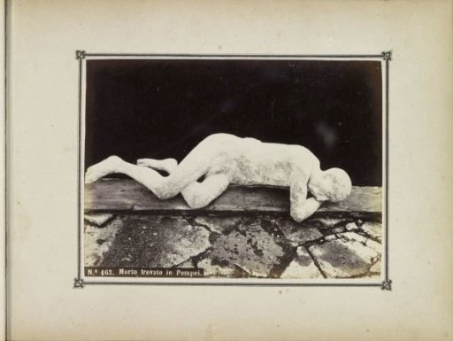 Cast of a victim of the volcanic eruption in Pompeii