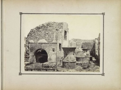 Remains of mills and an oven in Pompeii