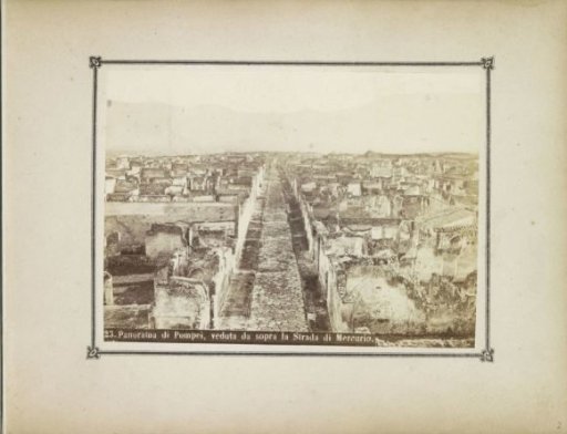 View of the ruins of Pompeii with the Street of Mercury in the center