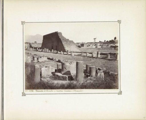 Remains of the Temple of Hercules and a theatre in Pompeii