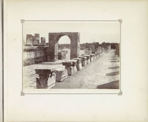View of the remains of the forum in Pompeii