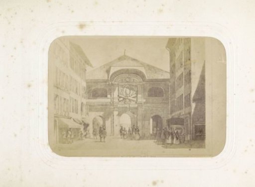 Photographic Reproduction of (presumably) a Drawing Depicting La Porte de Rive in Geneva
