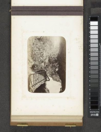 Man on a path along a stream, probably in the Gorges du Trient near Valais