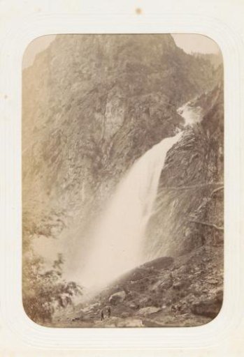 View of the Pissevache waterfall (Cascade de Salanfe) in Valais