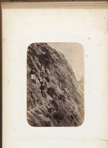 Mountaineers on Le Mauvais Pas at Chamonix