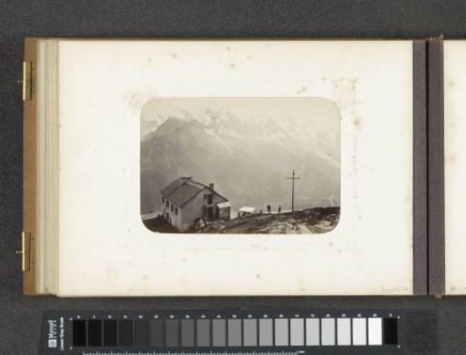 Mont Blanc seen from La Flégère with the inn Au Repos des Voyageurs in the foreground