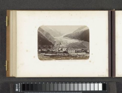 View of the glacier near the village of Argentière at Chamonix