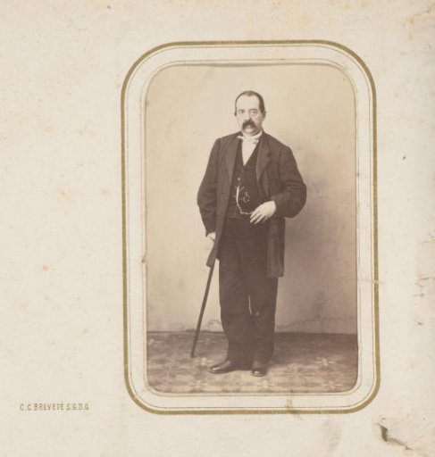 Portrait of a Man with Moustache and a Walking Stick