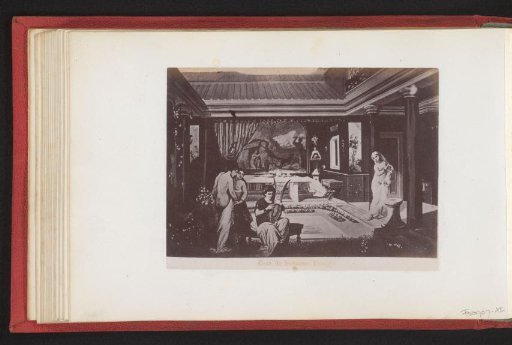 Photographic reproduction of a print depicting the interior of the Casa di Sallustio at Pompeii