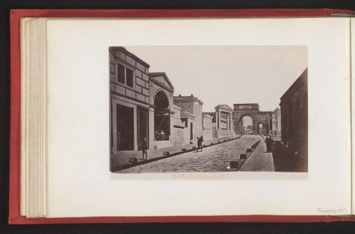 Photographic reproduction of a street view at Pompeii