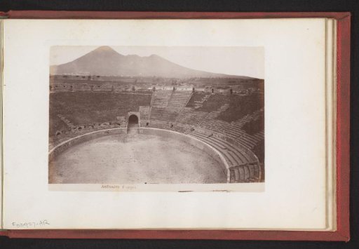 Amphitheatre at Pompeii with the Vesuvius in the background