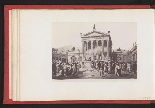 Photographic reproduction of a print depicting a temple at Pompeii