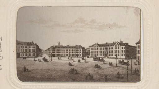 Photographic reproduction of a print of Königsplatz at Kassel