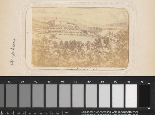 Photographic reproduction of a drawing of a view of Rudolstadt