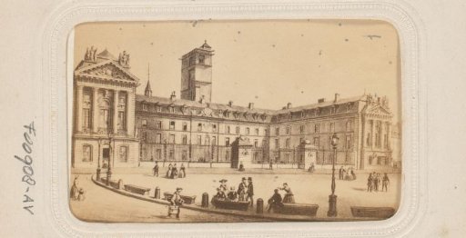 Photographic reproduction of a print of the Palace of the Dukes of Burgundy in Dijon