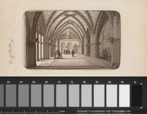 Photographic reproduction of a print of the Emperor's Hall at Aachen