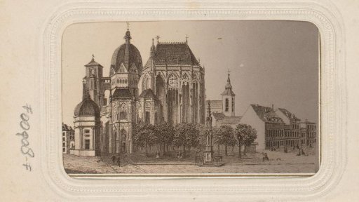 Photographic reproduction of a print of the Cathedral of Aachen