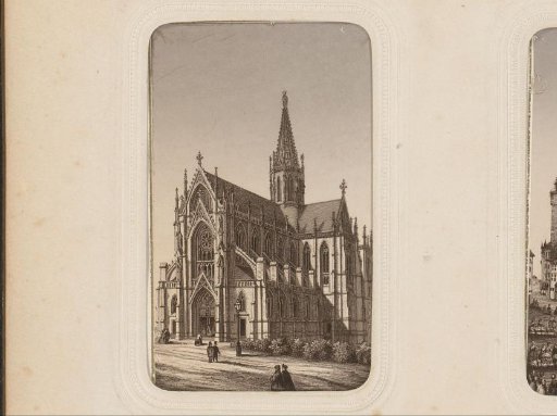 Photographic reproduction of a print of the Old St. Mary's Church at Aachen
