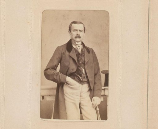 Portrait of a Standing Man with a Mustache