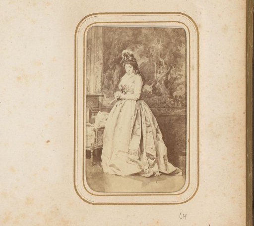 Photographic reproduction of a painted portrait of a woman, identified as Mrs. Durand