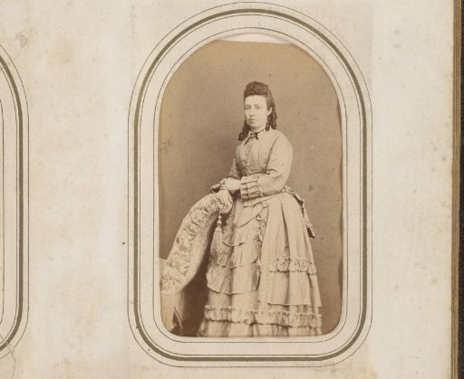 Portrait of a Young Woman with Ringlet Curls, Standing by a Chair