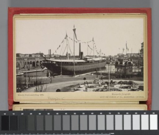 Ship model of the 'Prins Hendrik' during the World Exhibition for the Hotel and Travel Industry on the Museumplein in 1895