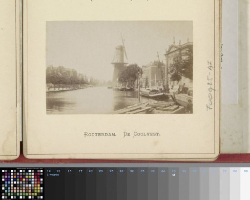 View of the Coolvest in Rotterdam with windmill De Hoop in the center